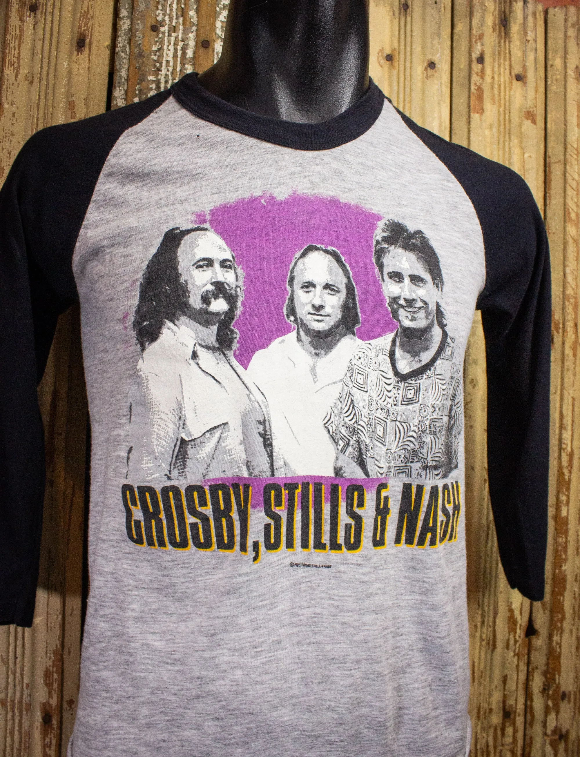 Vintage Crosby Stills & Nash Raglan Concert T Shirt 1985 Small