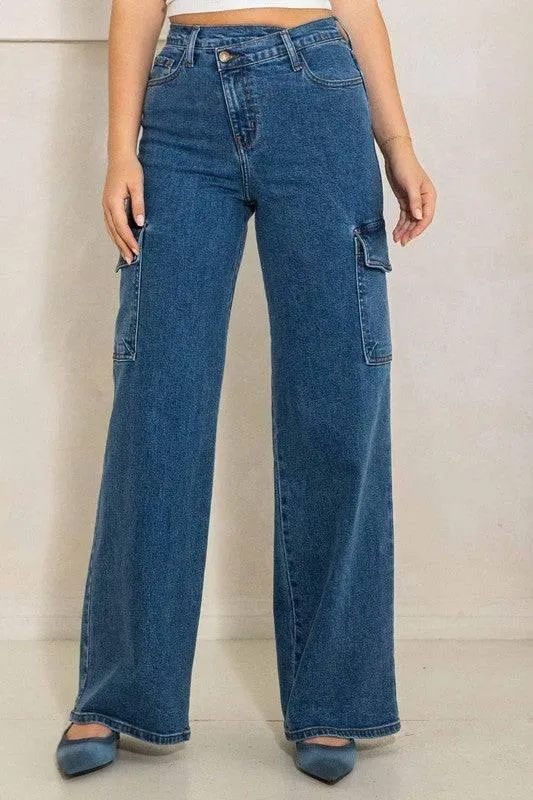 Women's High Rise Cargo Jeans