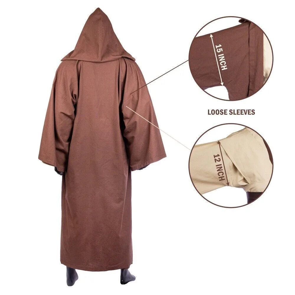 Xcoser Star Wars Jedi Knight Obi-Wan Kenobi Cosplay Costume Cloak Suits Hoodies Uniforms Adult Halloween Christmas