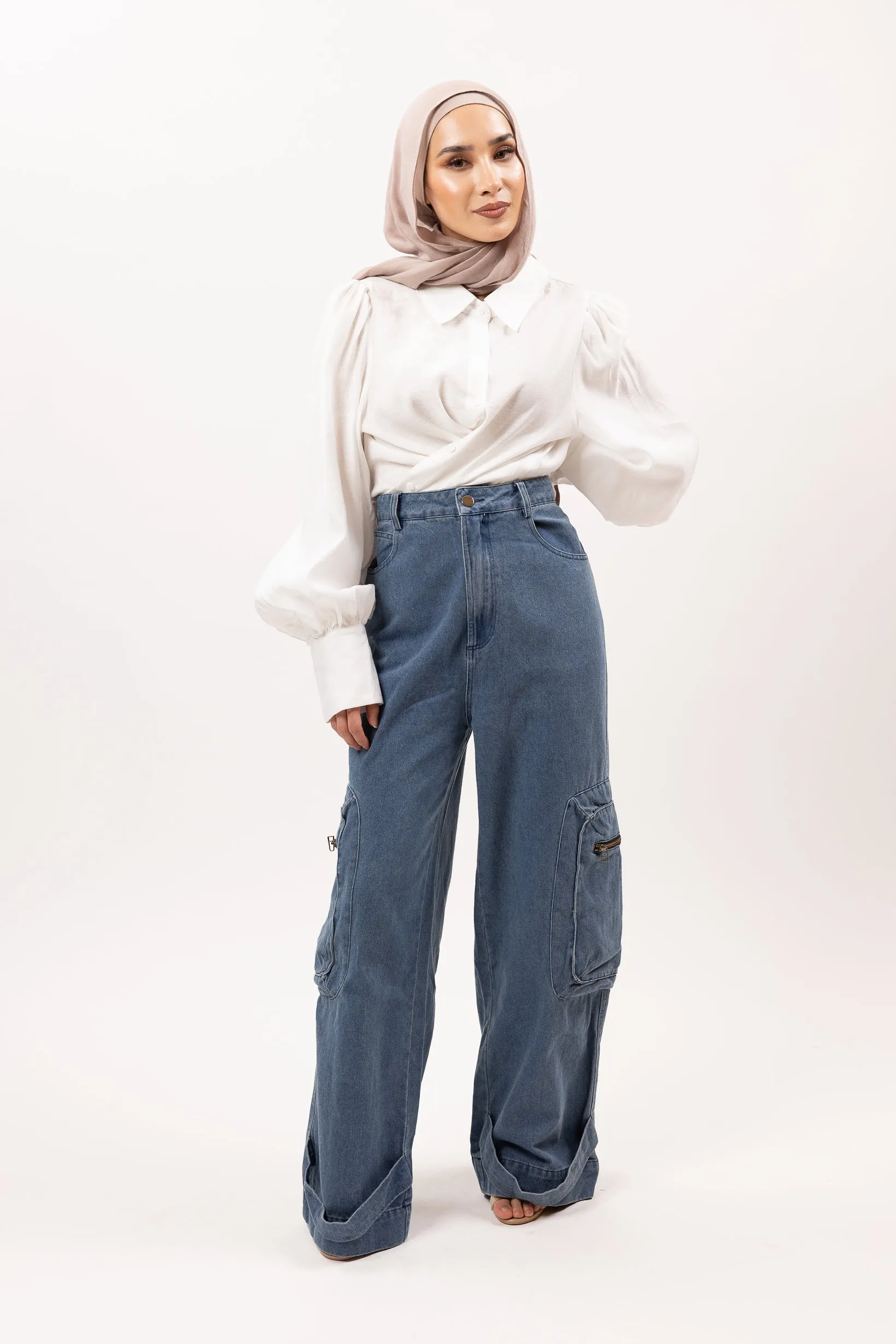 Zip Pocket Denim Pants